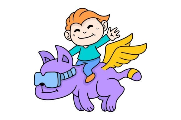 A Boy is Riding a Fantasy Animal: A Creative Asset for Visual Storytelling