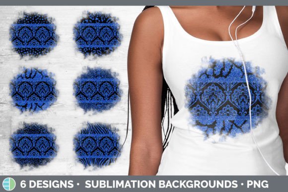 Blue Damask Background | Glitter Animal: A Sublimation Bundle That Brings Drama and Sparkle