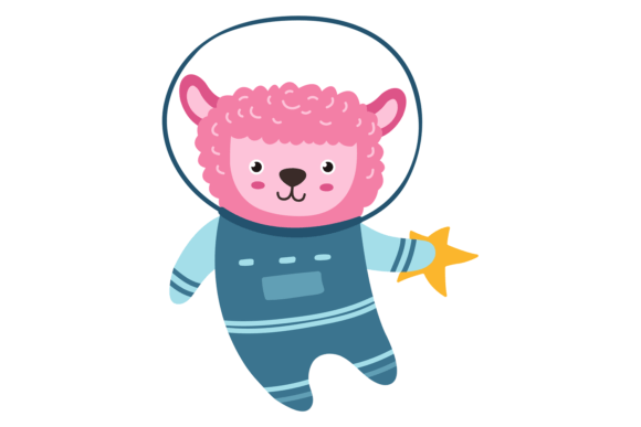 Cute Lamb in Space Suit: A Whimsical Font for Creative Projects
