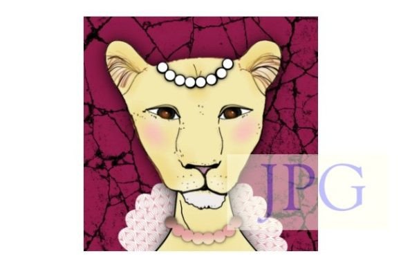 Cute Lioness Lady Animal Face 10x10 Art: Your Next Design Asset