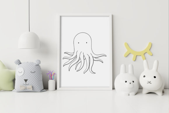 Cute Squid Animal Clip Art: Versatile Wall Art & Design