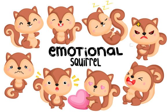 Emotional Squirrel Clipart: Cute Animal Designs for Every Project