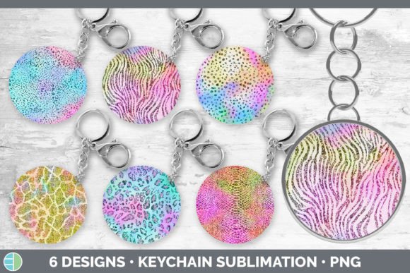 Iridescent Animal Print Keychain Bundle: A Modern Design Asset