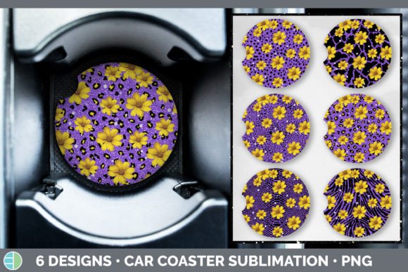 Purple Animal Print Car Coaster: Sublimation Bundle Design