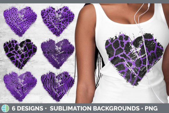 Purple Animal Print Heart Distressed Cli: A Creative Design Asset