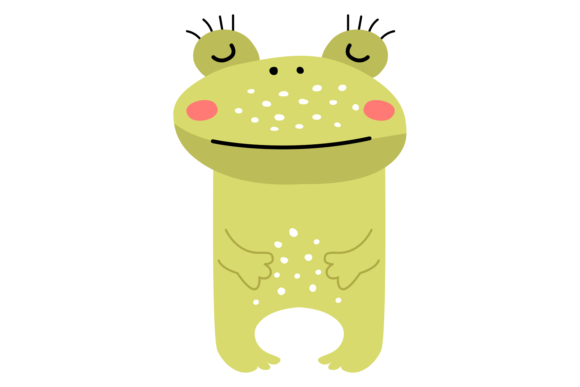 Sleeping Frog: A Happy Green Animal for Modern Design