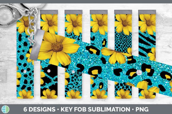 Teal Animal Print Key Fob | Wristlet Sub: Vibrant Sublimation Design