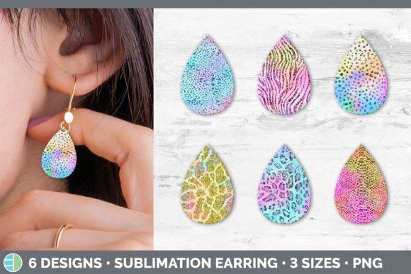 Unleash Creative Edge: The Iridescent Animal Print Teardrop Earring