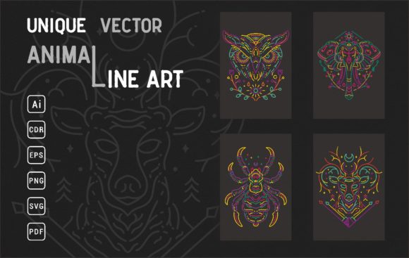Unleash Creativity with the Animal Line Art Illustration Bundle