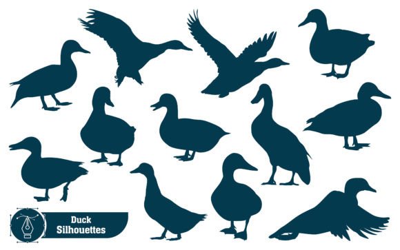 Versatile Animal Duck Silhouettes for Creative Projects